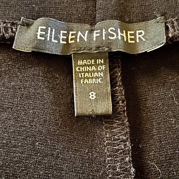 Eileen Fisher Washable Stretch Crepe Straight Leg Pants in Black -  Size 8 - Picture 6 of 11